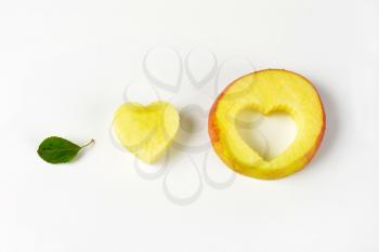 heart cut out of an apple