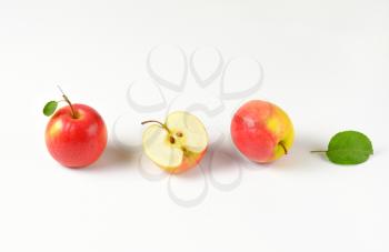 two and a half apples on white background