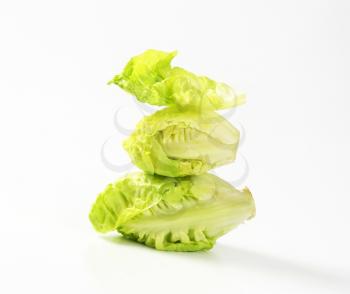 Three fresh little gem lettuce heads