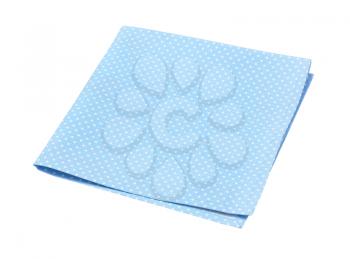 dotted turquoise cloth place mat on white background