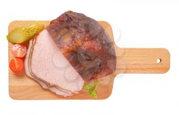 Smoked pork roast on cutting board