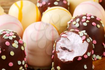 Detail of assorted marshmallow teacakes