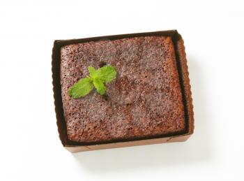 Brownie cake in paper food tray