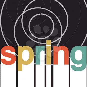 Vector card with print and sign spring.