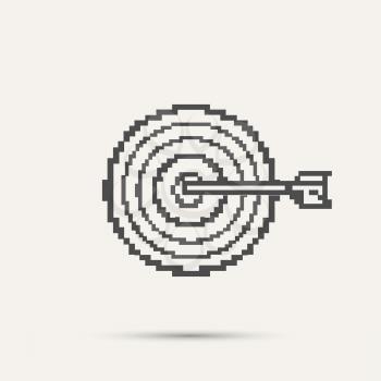 Simple stylish pixel icon darts. Vector design.