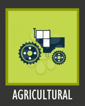 Vector simple icon agriculture tractor eps 10.