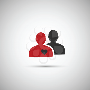 black and red flat vector icon people eps.