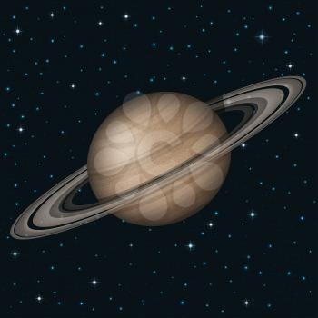 Space background, realistic planet Saturn and stars. Elements of this image furnished by NASA (http://solarsystem.nasa.gov). Eps10, contains transparencies. Vector
