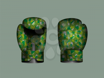 set boxing gloves military. Vector illustration. Eps 10