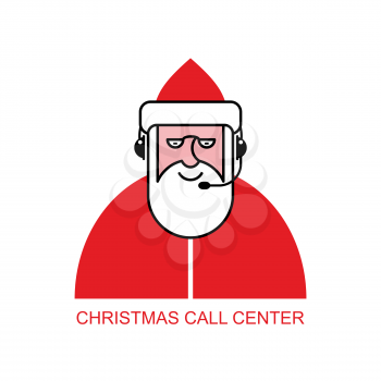 Santa Claus call Center. Santa responds to phone calls. Customer service from back support. Christmas call center.
