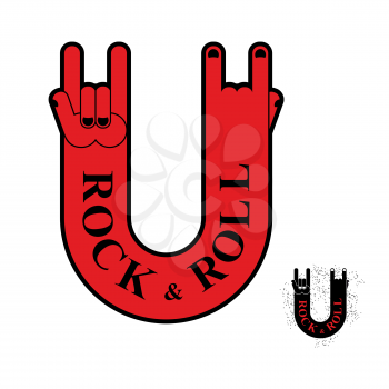 Rock and roll hand sign. Template Symbol for lovers of rock music. Logo icon Rock Festival