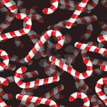 Christmas candy seamless pattern. 3D background Striped candy. Mint sweets for holiday.
