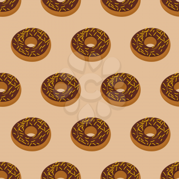 Chocolate Donuts seamless pattern. Desserts food. Sweets vector ornament
