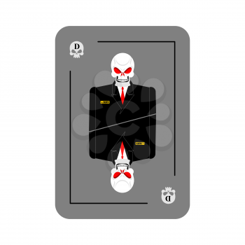 Playing card death. Skeleton in business suit. New concept of playing card. All cards wins, brings death.
