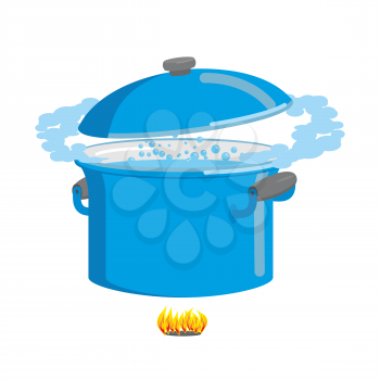 Boiling pot of water. Cookware for cooking

