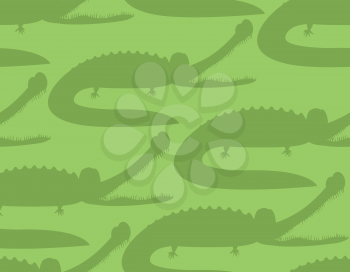 Crocodile seamless pattern. Good caiman ornament. Wild animal. Green reptile texture. Alligator background. Big water reptiles. Huge African predator. Tropical beast