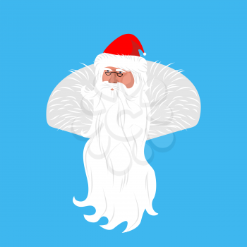 Santa Claus face avatar. Christmas grandfather head with beard and mustache isolated.  
