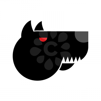 Doberman logo. Angry dog emblem. Aggressive pet. Sign for security agency
