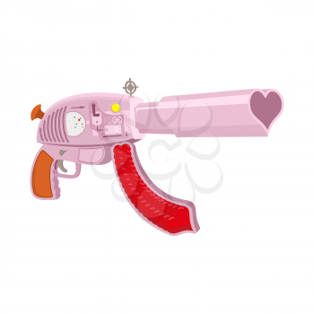 love Weapon isolated. Gunl ammunition heart on white background. Pink weapons
