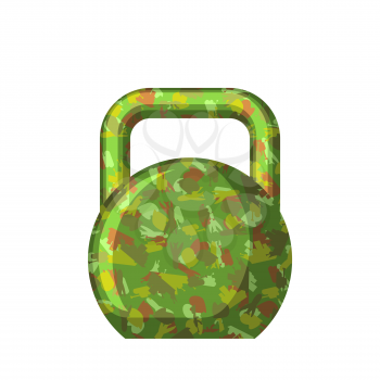 Kettlebell green camouflage military. Gift for men 23 February. For army holiday in Russia. Defenders of Fatherland Day. 