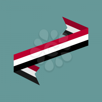 Yemen flag ribbon isolated. Yemeni tape banner. National symbol of ountrys public
