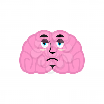 brain sad emotion. Human brains Emoji  sorrowful. Isolated Mind