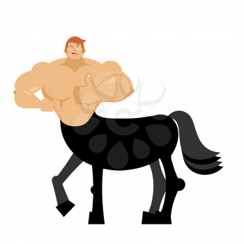 Centaur fairytale creature. Man horse isolated. Fantastic animal. Centaurus mythology beast monster
