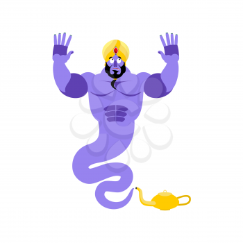 Genie Surprised Emoji. Magic ghost astonished emotion. Arabic magic spirit avatar