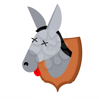 Hunter trophy donkey. mulish head was on shield. Scarecrow Wild Beast
