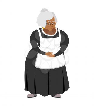 Old African-American governess isolated. pedagogue grandmother. servant retired

