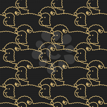 Black Sheep pattern. ewe ornament. Flock of sheeps. Farm animal background. Texture for baby cloth
