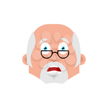 Doctor scared emotion avatar. Physician fear emoji. Vector illustration
