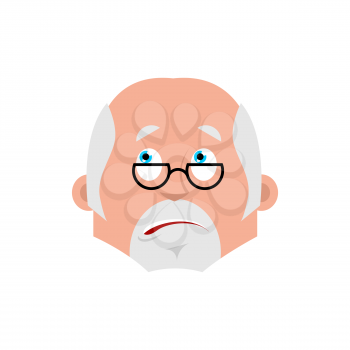 Doctor bewildered emotion avatar. Physician at a loss emoji. Vector illustration