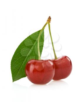 sweet cherry isolated on white background
