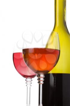 wine in glass isolated on white background