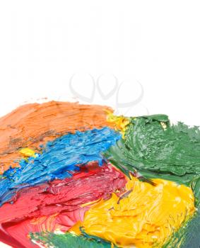 color paints isolated on white background