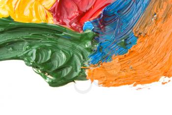 color paints isolated on white background
