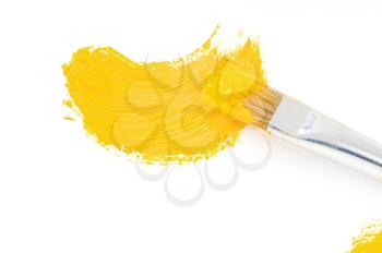 brush and oil paint stroke isolated on white