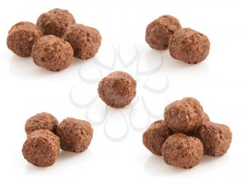 cereal chocolate balls isolated on white background