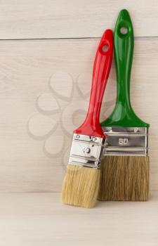 paint brush  on wooden background