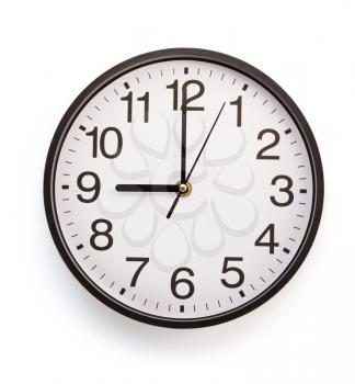 wall clock isolated on white background