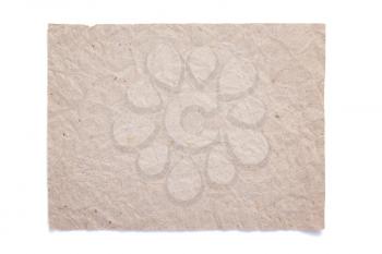 piece of aged paper texture isolated on white background