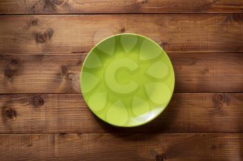 empty plate on wooden background