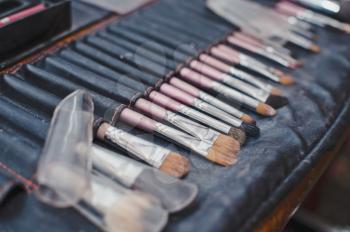 Set of brushes for make-up imposing.
