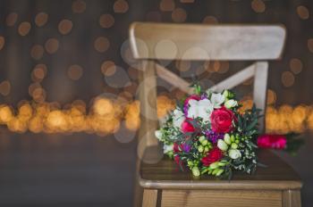 Bouquet on a wooden stool in the Studio.