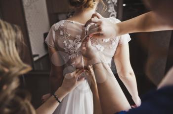 The process equipment of the bride dress.
