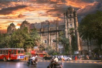 Chhatrapati Shivaji, the former Victoria Terminus - a historical railway station in the Indian city of Mumbai, one of the busiest in India.