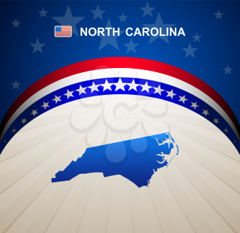 North Carolina map vector background