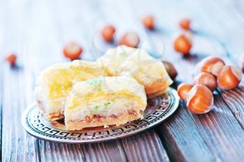 sweet turkish desert with honey and nuts