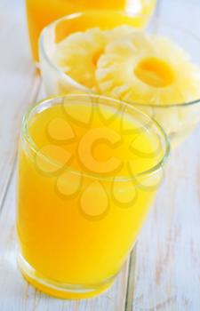 pineapple and juice